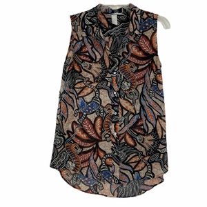 H & M tribal African artwork sheer tank top. 8